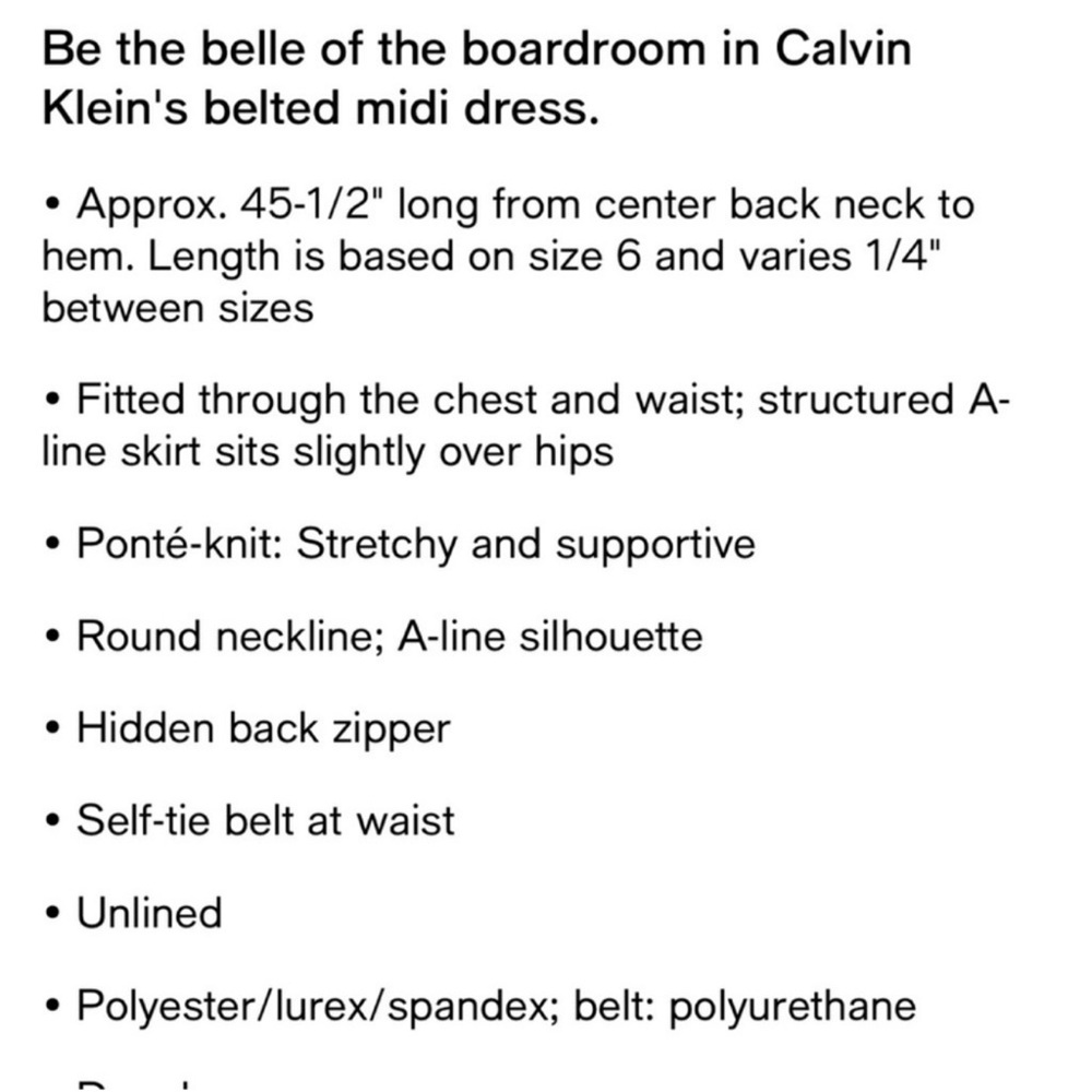 NEW Calvin Klein Sleeveless Belted Dress A-line Lurex Black Brown Tan Size 4 - Picture 4 of 13